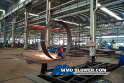 During the production of static blade adjustable fan